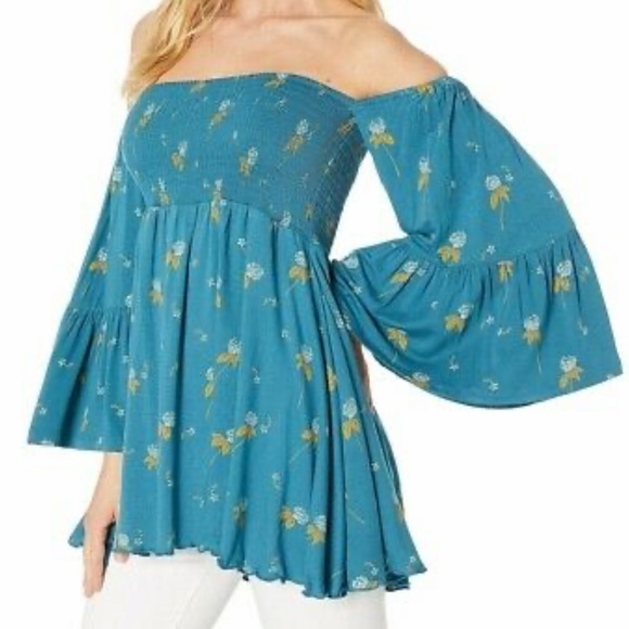 NEW Free People Lana Off Shoulder Tunic Top Size Small - Picture 2 of 5